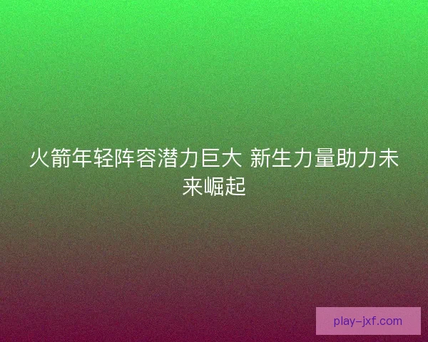 火箭年轻阵容潜力巨大 新生力量助力未来崛起
